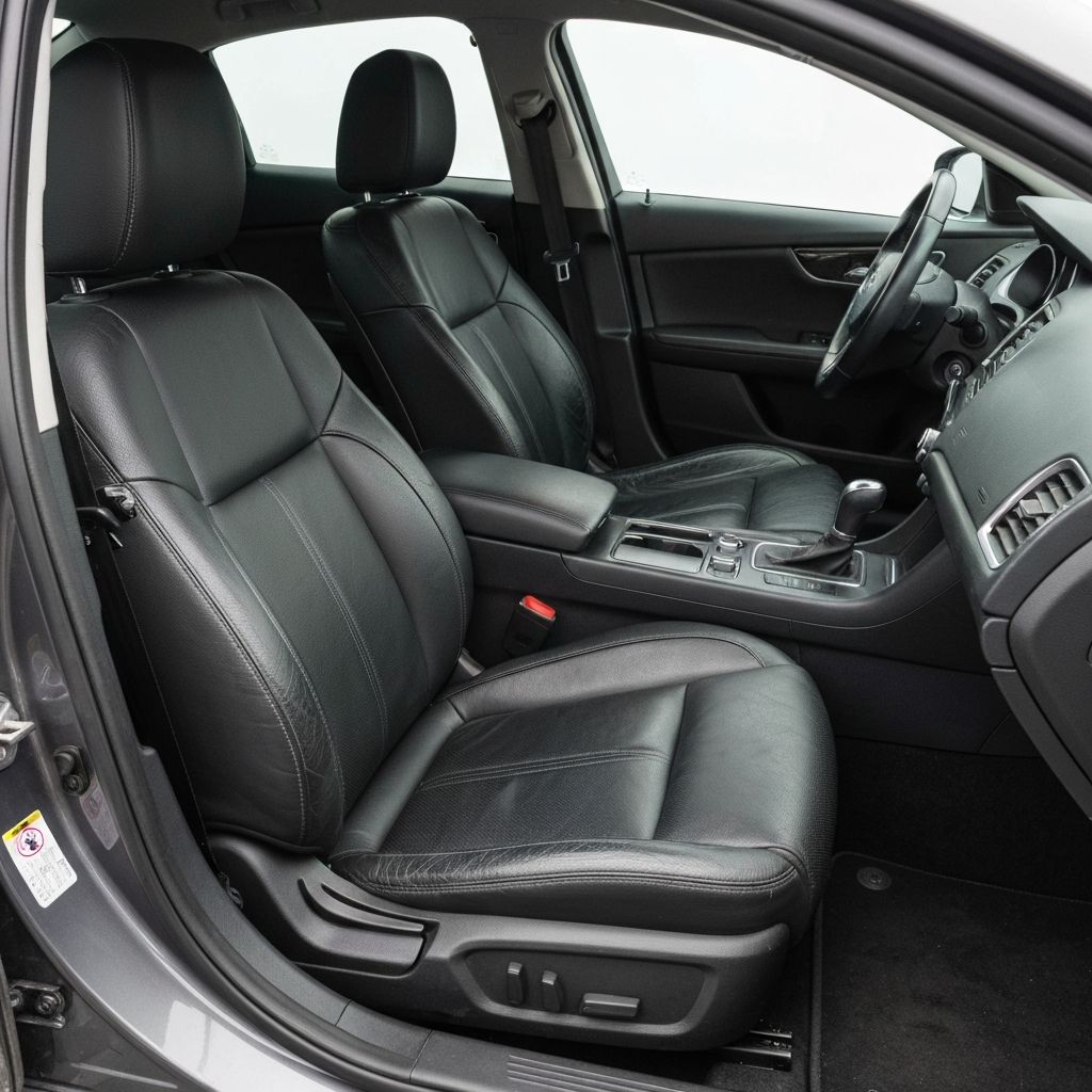 Same black interior car after professional odor removal completely clean