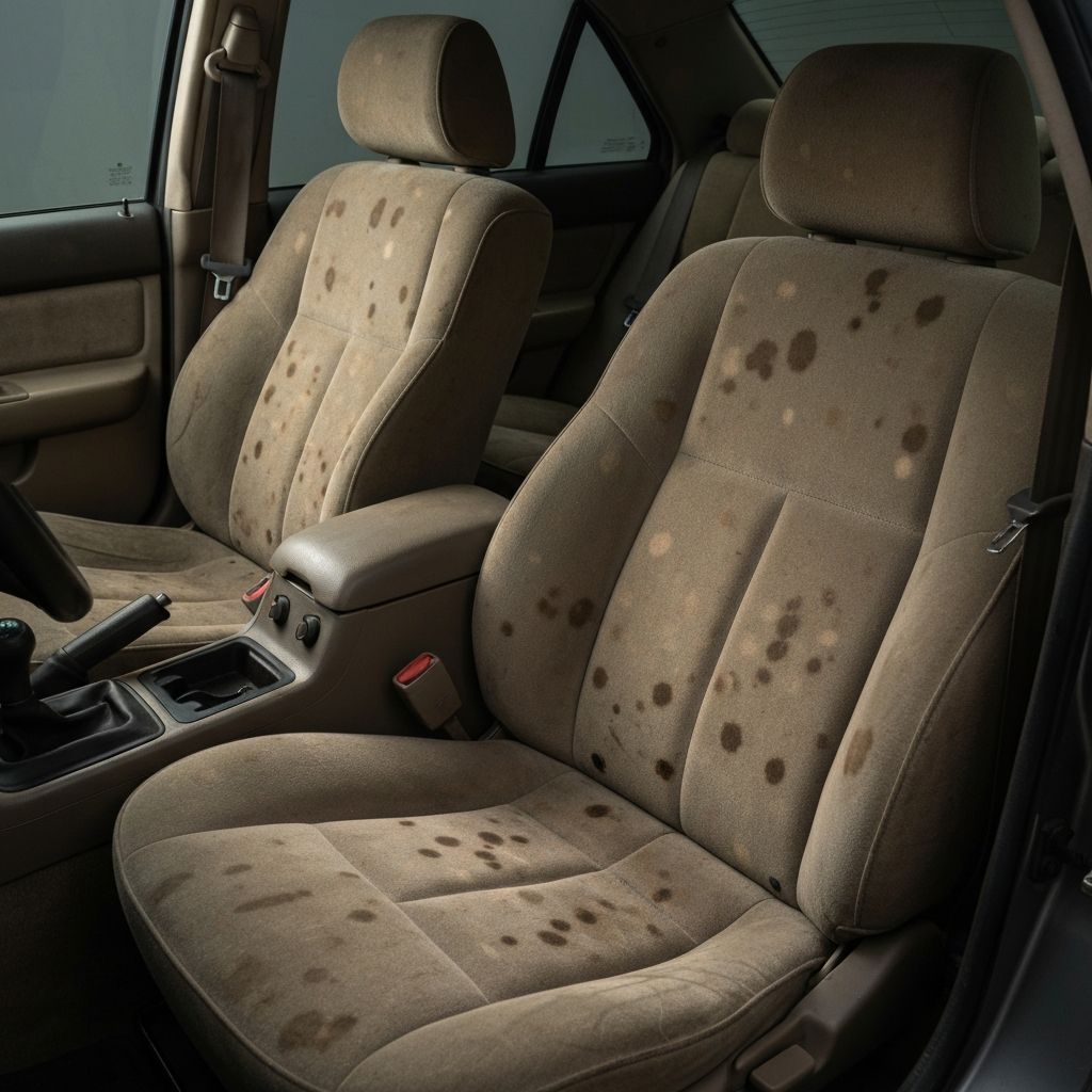 Dirty car interior before detailing