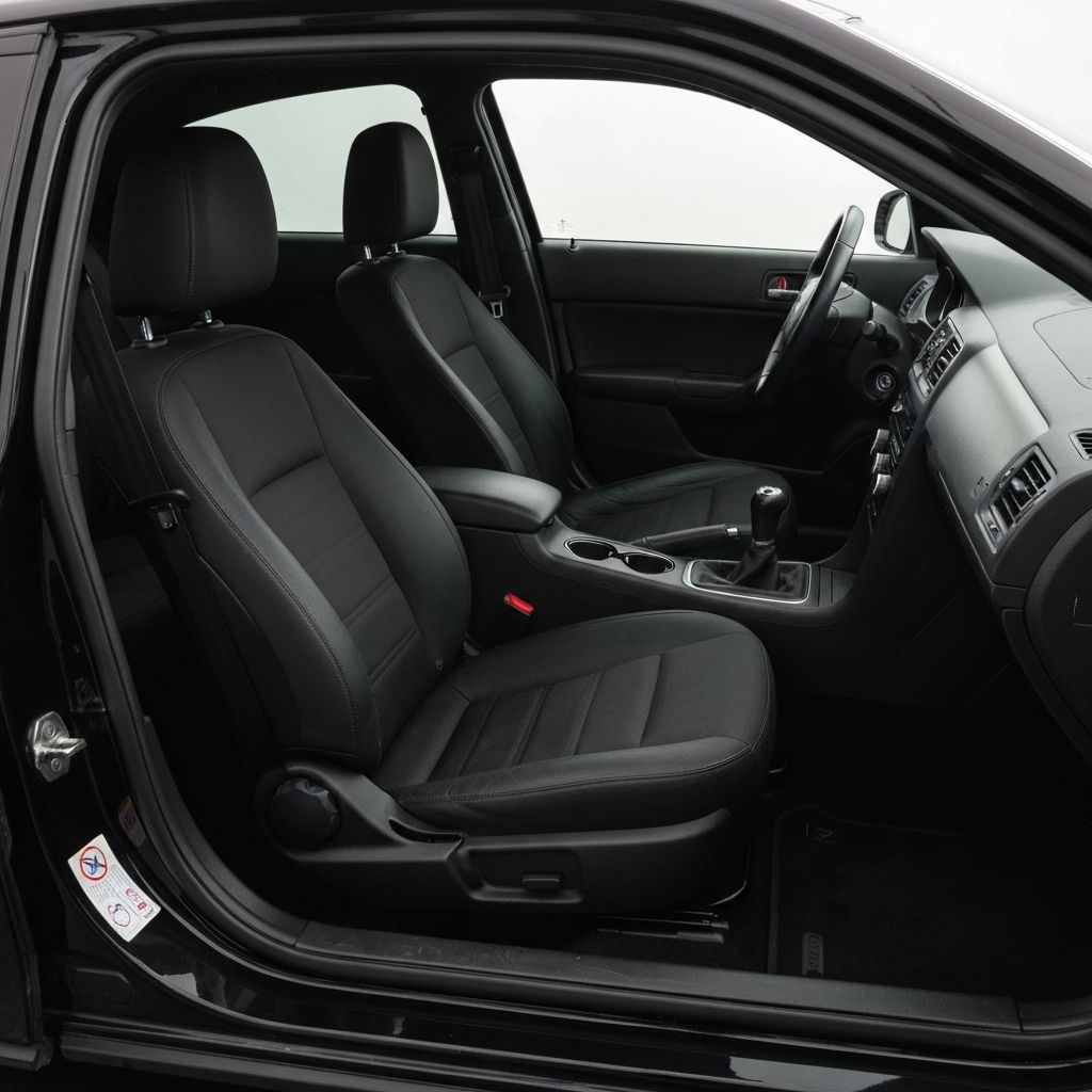 Same car interior fully restored after professional flood cleanup treatment